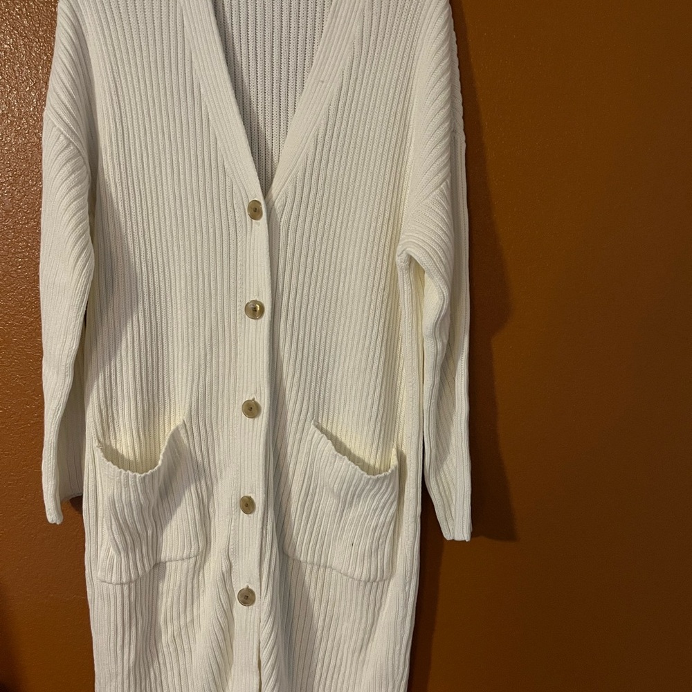 Have Ivory Button-Up Cardigan-A-1